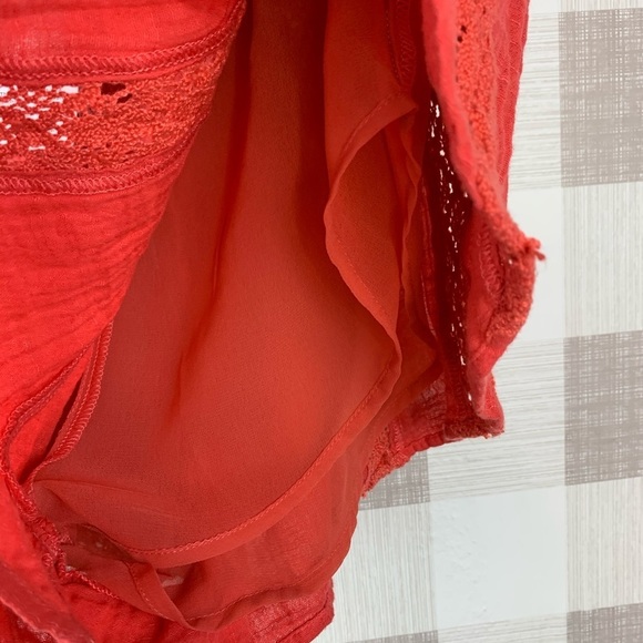 American Eagle Coral Pull On Shorts Crochet Linen - Picture 5 of 6